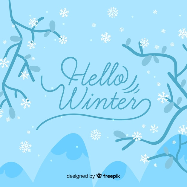 Lovely hand drawn winter background