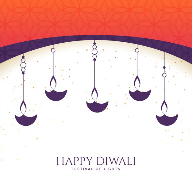 Free vector lovely happy diwali diya background