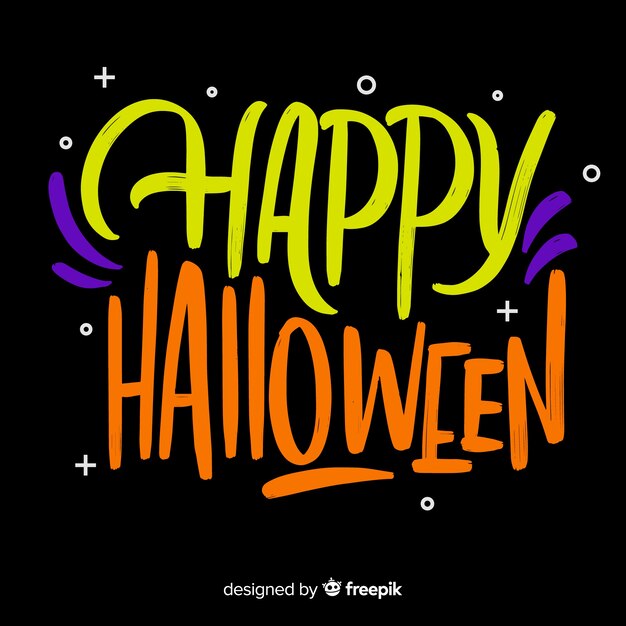 Lovely happy halloween lettering background