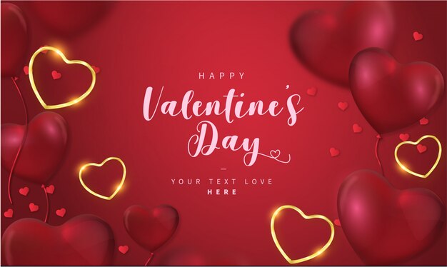 Lovely Happy Valentine's Day Background with Hearts