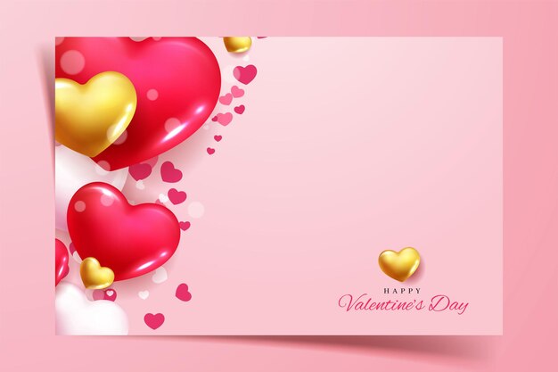 Lovely happy valentine39s day background with hearts