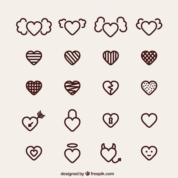 Free Vector lovely hearts icons