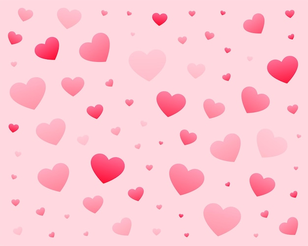 Free vector lovely hearts pattern in different sizes