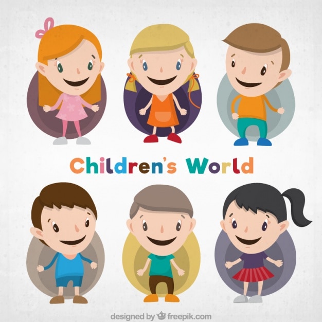 Free vector lovely kid characters