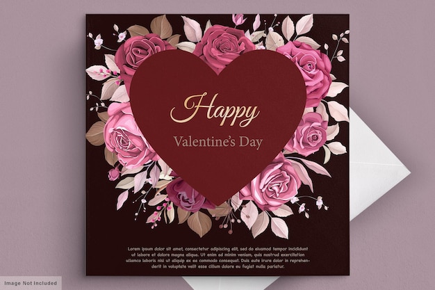 Lovely maroon valentine's day card template