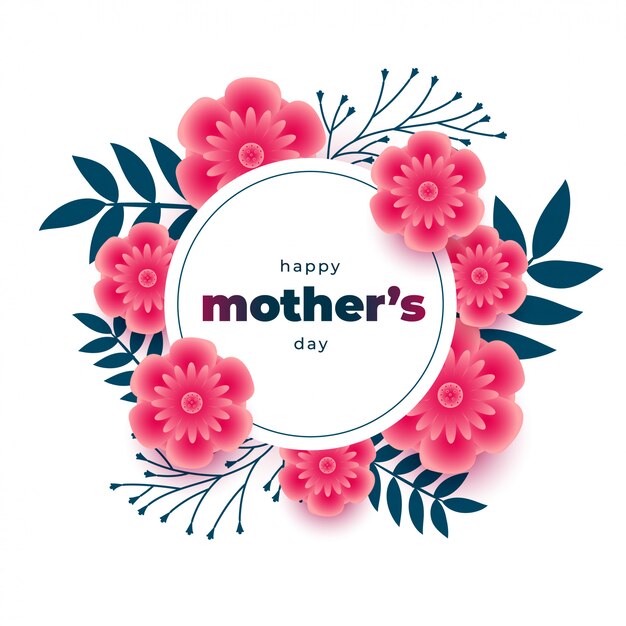 Lovely mothers day background with flower frame decoration