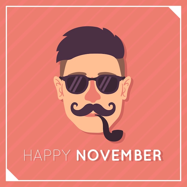 Free vector lovely movember composition with flat design