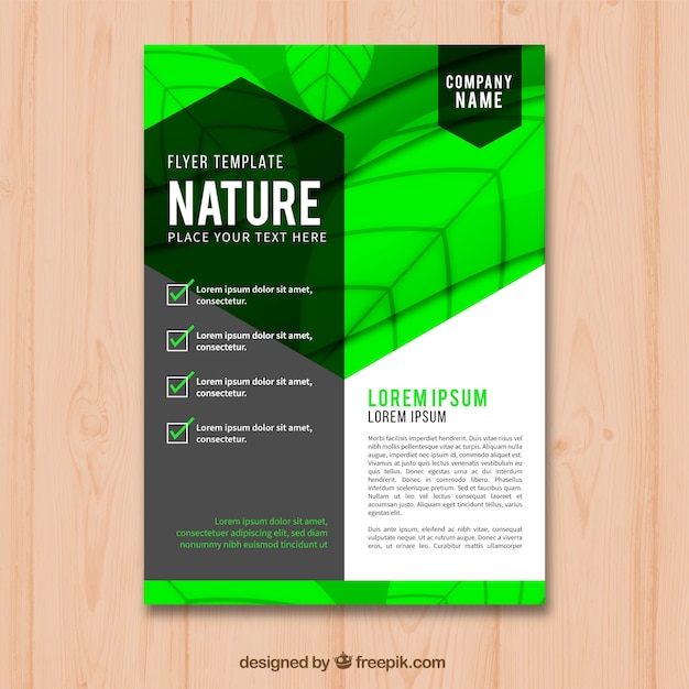 Lovely nature flyer template with modern style
