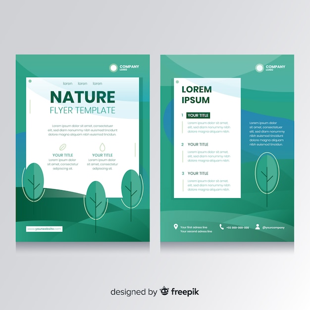 Free vector lovely nature flyer template with modern style