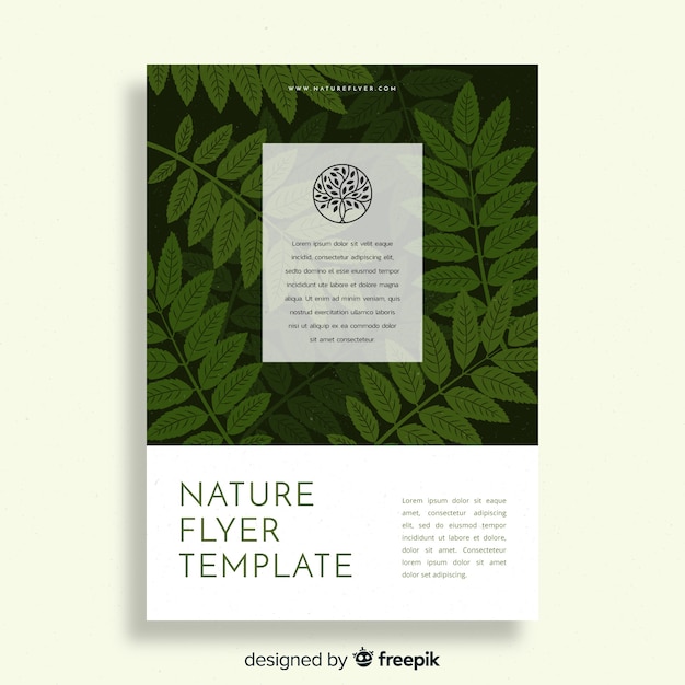 Free vector lovely nature flyer template with modern style