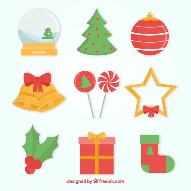 クリスマスの装飾品の素敵なパック