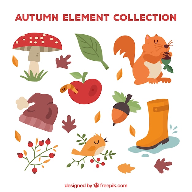 Free vector lovely pack of fun autumn elements