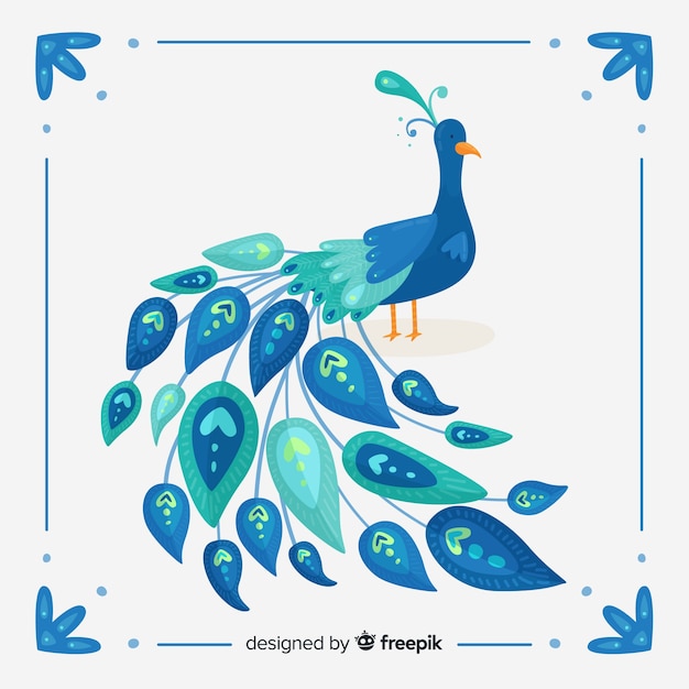 Free vector lovely peacock background