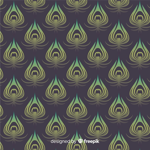 Free vector lovely peacock feather pattern with gradient style