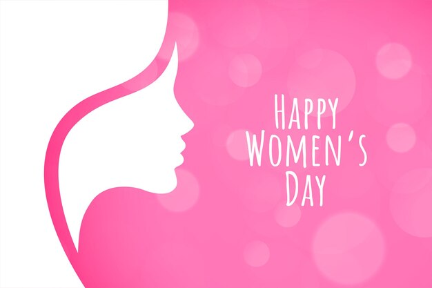 Free vector lovely pink happy womens day bokeh background