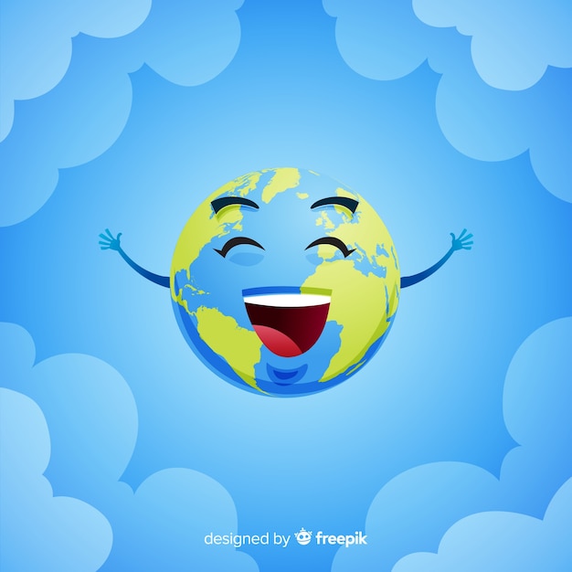 Free vector lovely planet earth with cartoon style