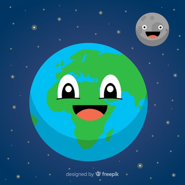 Free Vector | Lovely planet earth with cartoon style Free Vector | Lovely planet earth with cartoon style