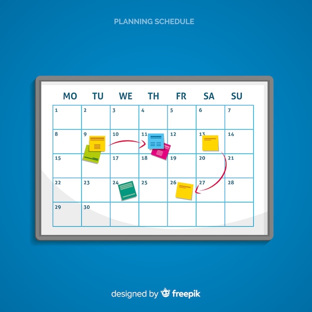 Free vector lovely planning schedule concept