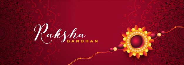 Прекрасный Ракша Бандхан фестиваль бордовый баннер