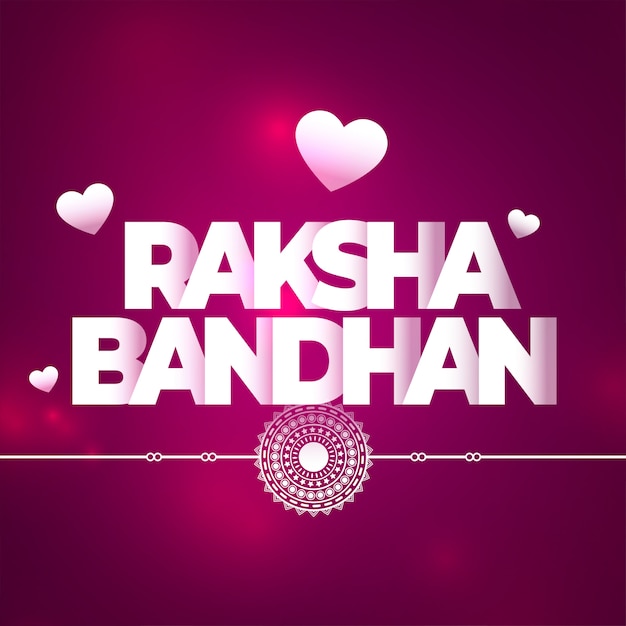 Lovely raksha bandhan purple background with hearts