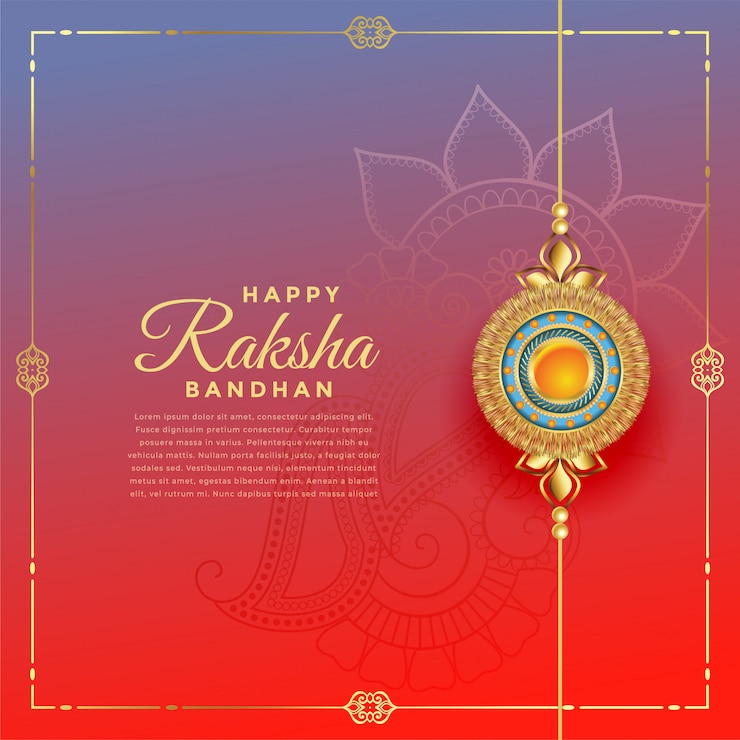 मुफ़्त वेक्टर lovely rakshabandhan festival with rakhi decoration, text template