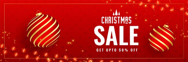 Lovely red christmas sale banner design