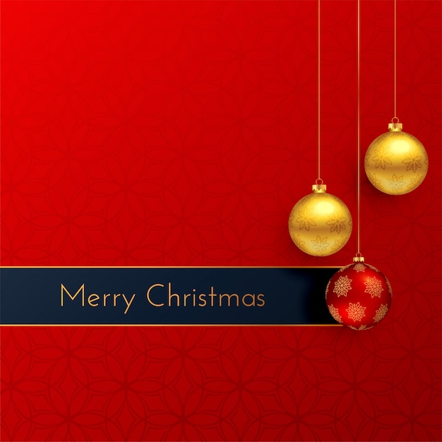 Lovely red merry christmas greeting background