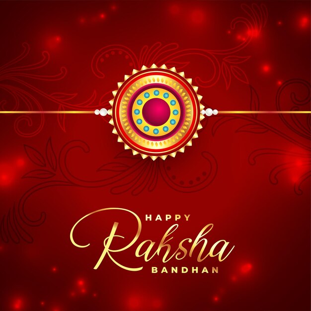 Lovely red raksha bandhan festival holiday banner with rakhi