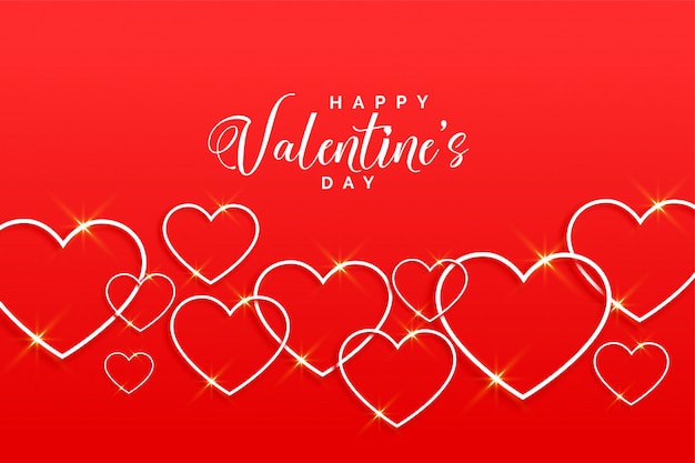 Прекрасный красный день Святого Валентина сердца в стиле поздравительной открытки