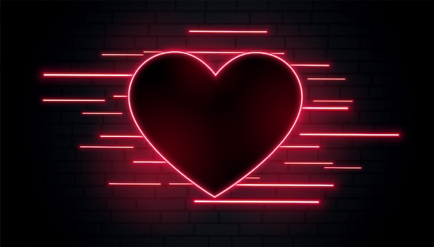 Lovely romantic neon heart  