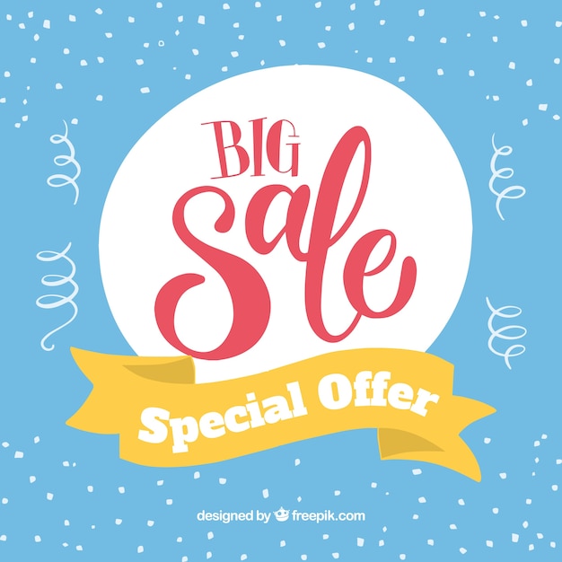 Free vector lovely sale composition with confetti