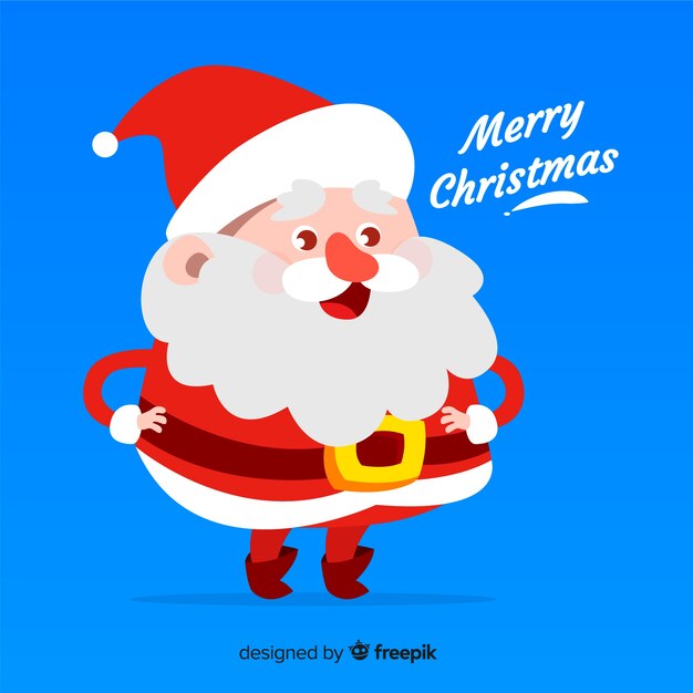 Lovely santa claus character collection with flat design