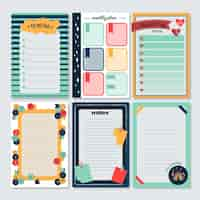 Free vector lovely scrapbook notes and cards pack