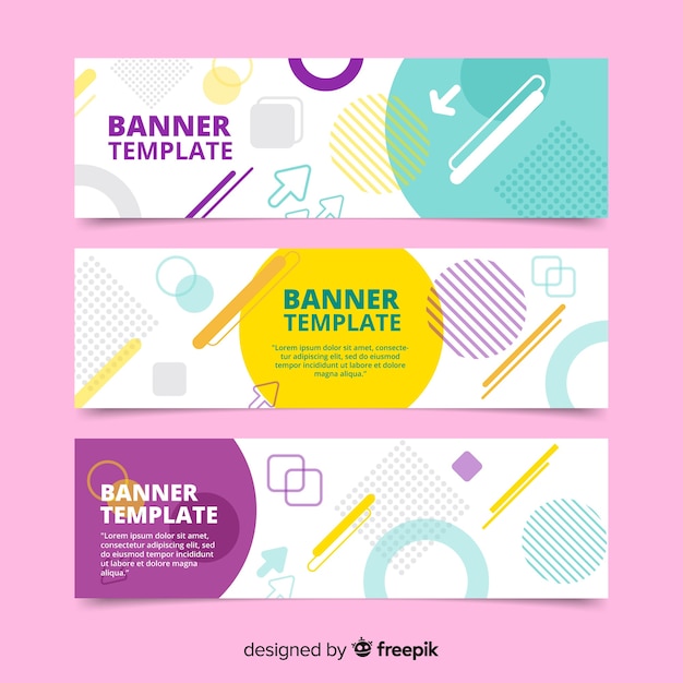 Free vector lovely set of colorful banners