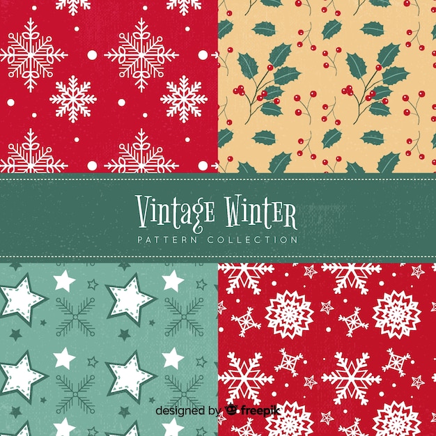 Lovely set of colorful winter patterns