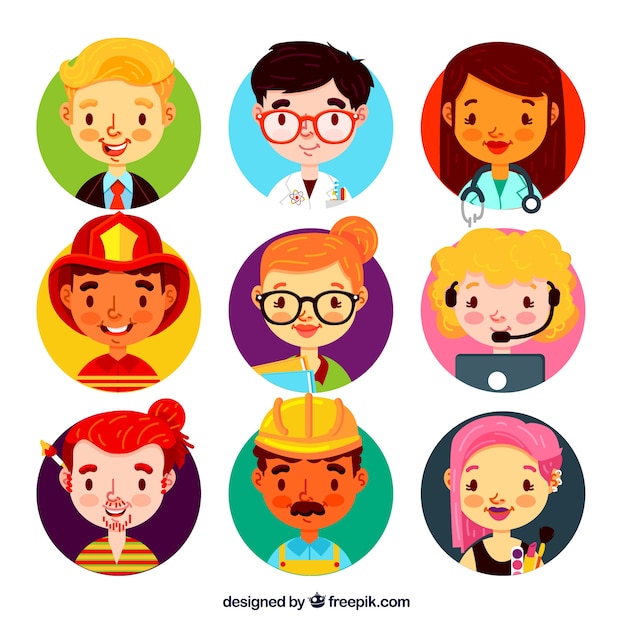 Lovely set of cute avatars