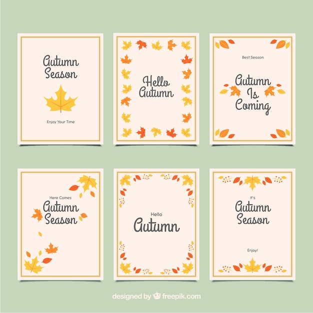 Lovely set of hand drawn autumn cards