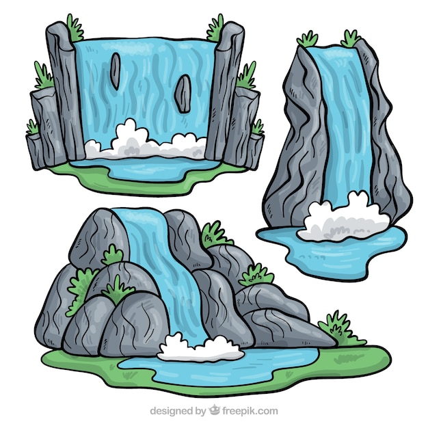 Waterfall Coloring Page With An Outline Drawing Of Trees Sketch Vector,  Moonlight Waterfall Drawing, Moonlight Waterfall Outline, Moonlight Waterfall  Sketch PNG and Vector with Transparent Background for Free Download