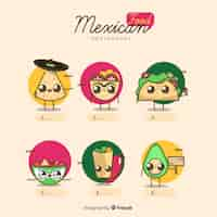 Free vector lovely set of mexican food