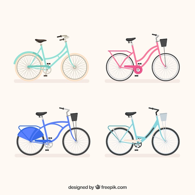 Free vector lovely set of modern bikes