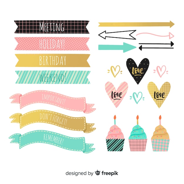 Free vector lovely set of planning elements