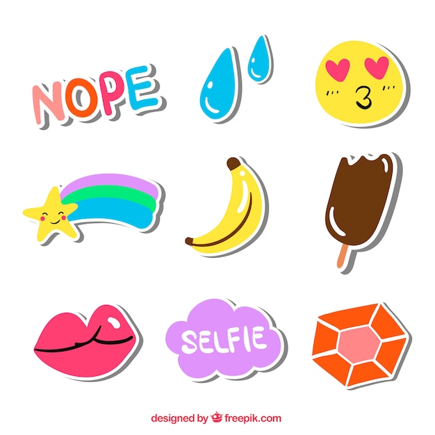 Lovely stickers with hand drawn style