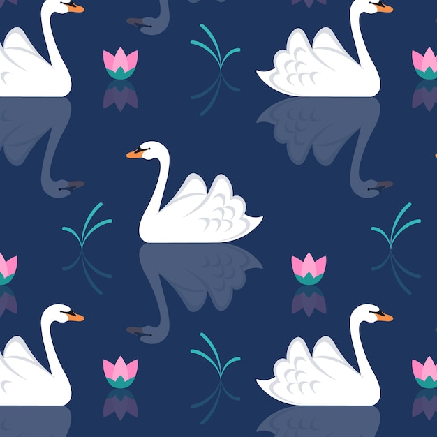 Free vector lovely swan pattern