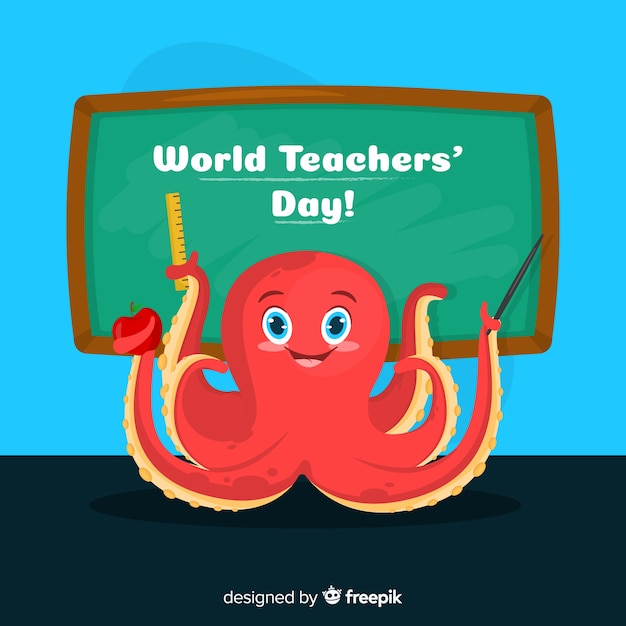 Free vector lovely teachers' day composition with flat design