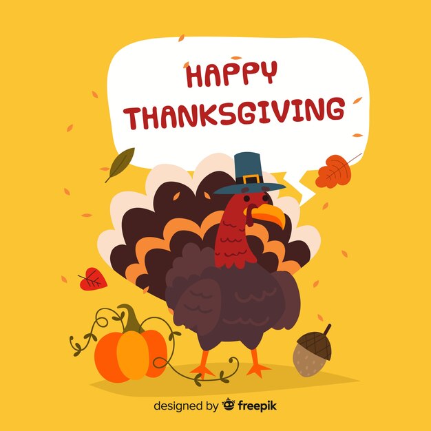 Lovely thanksgiving background with flat design