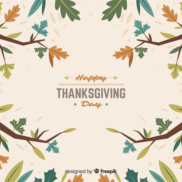 Lovely thanksgiving background with flat design