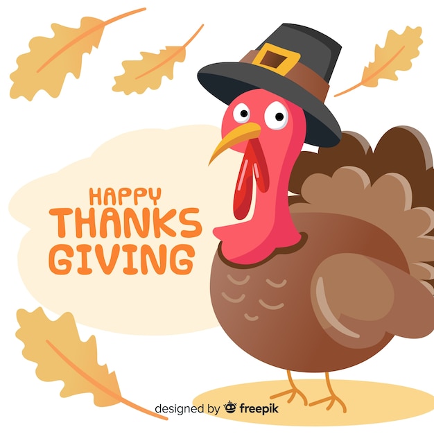 Lovely thanksgiving day background with flat design