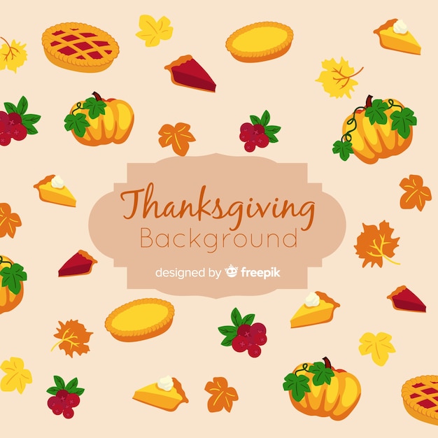 Lovely thanksgiving day background with flat design