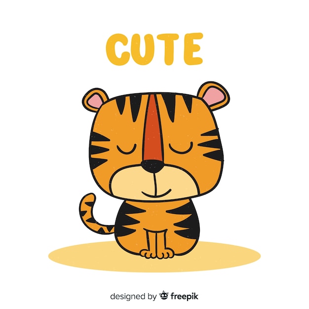 Free vector lovely tiger character