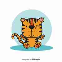 Free vector lovely tiger character